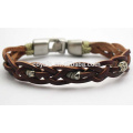 Wholesale Wrap Leather Wave Braided Charm Friendship Bracelet